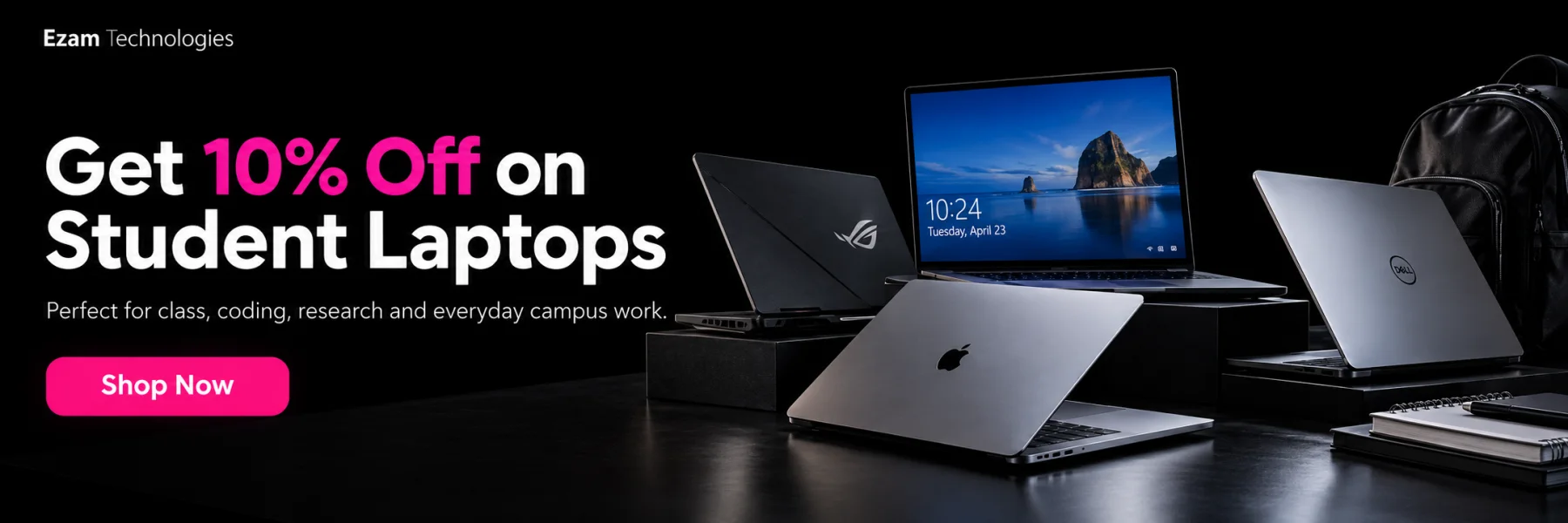 Get 10% off student laptops for class, coding and campus work