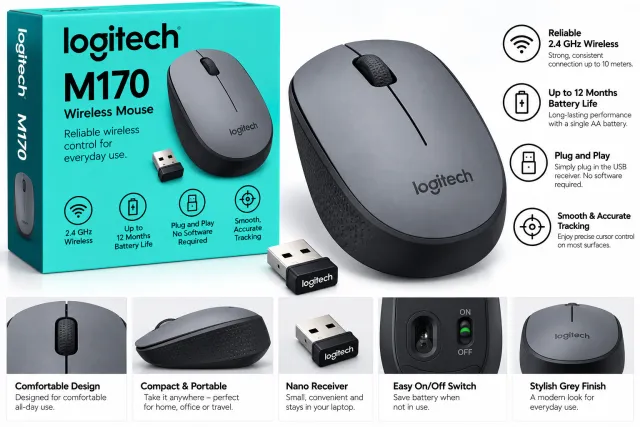 Logitech M170 Wireless Mouse Grey | Price in Kenya
