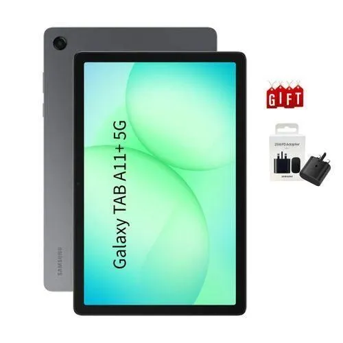 Samsung Galaxy Tab A11+ 5G – 11" 90Hz Display, 8GB RAM, 256GB Storage, 7040mAh Battery, 25W Fast Charging, Dolby Atmos, Android 16 – Gray