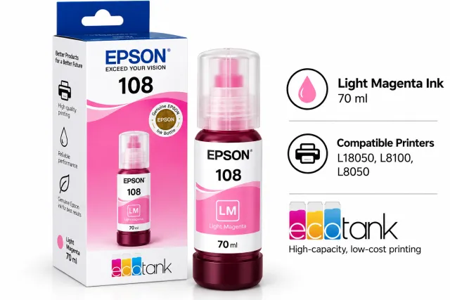 Epson 108 Light Magenta  Ink Bottle 70ml